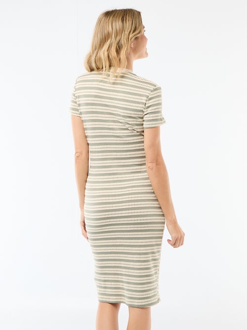 Vestido de lactancia de punto calado - Kiabi