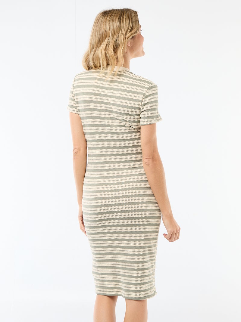 Vestido de lactancia de punto calado Blanco - Kiabi