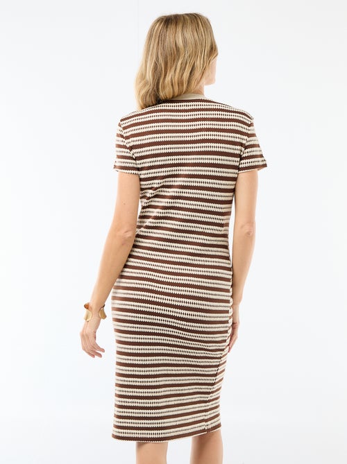 Vestido de lactancia de punto calado - Kiabi