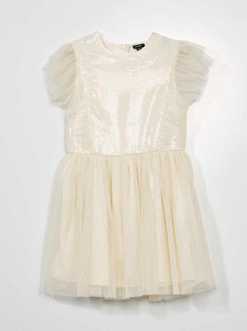 Vestido de lentejuelas BLANCO - Kiabi