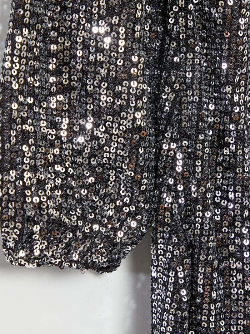 Vestido de lentejuelas + coletero a juego GRIS - Kiabi