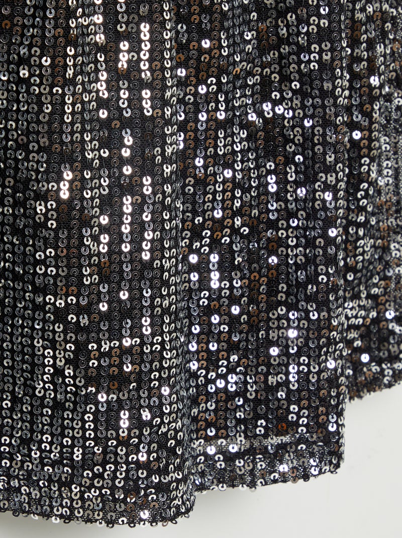 Vestido de lentejuelas + coletero a juego GRIS - Kiabi