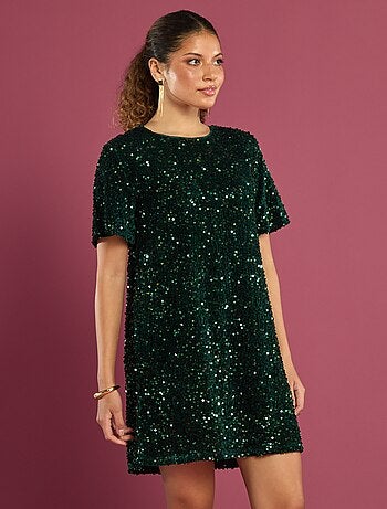 Vestido de lentejuelas con espalda anudada