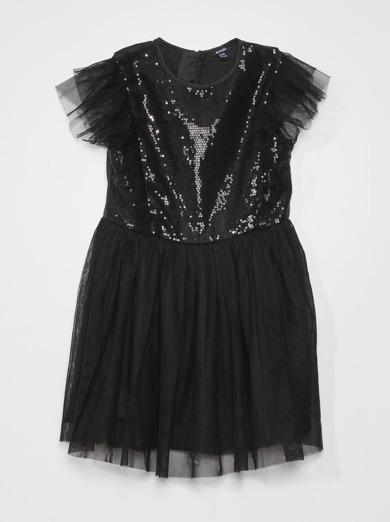Vestido de lentejuelas negro - Kiabi