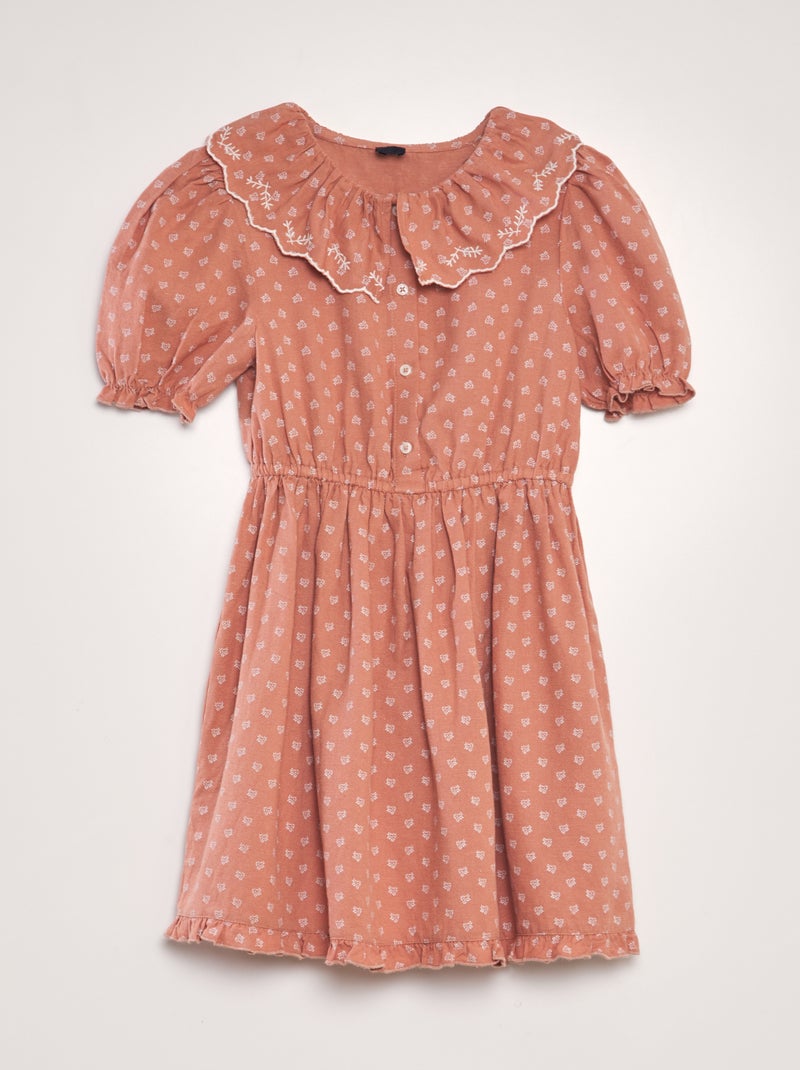 Vestido de lino estilo retro ROSA - Kiabi