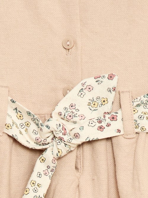 Vestido de lino mezclado con cinturón - Kiabi