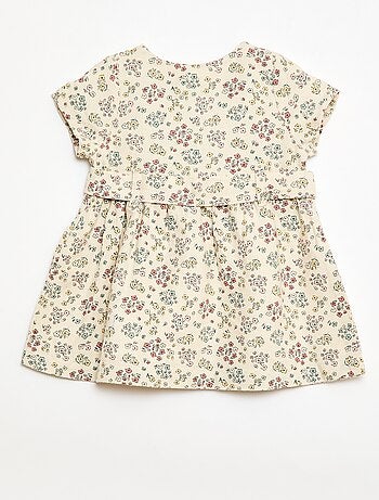 Vestido de lino mezclado con cinturón