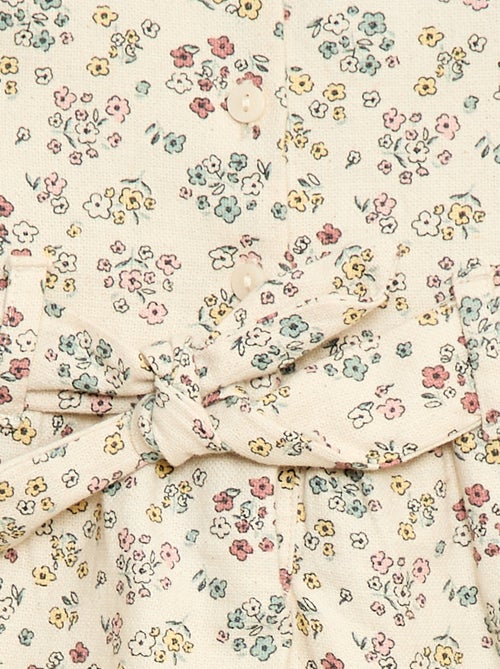 Vestido de lino mezclado con cinturón - Kiabi