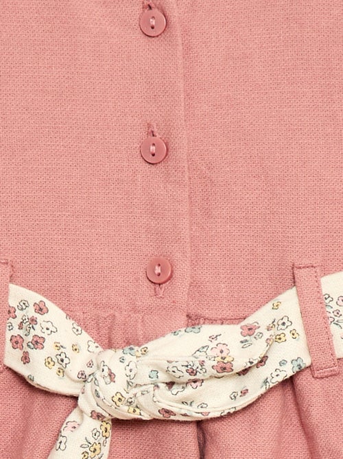 Vestido de lino mezclado con cinturón - Kiabi