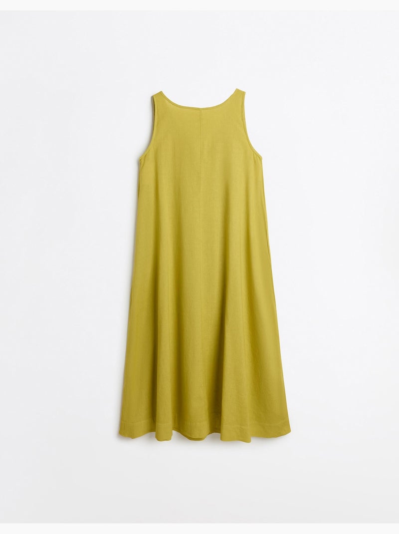 Vestido de lino, mo fashion Amarillo - Kiabi