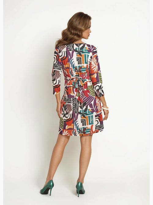 Vestido de manga 3/4 con estampado étnico - Afibel - Kiabi