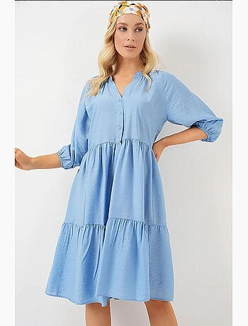 Vestido de manga corta abotonado bdart