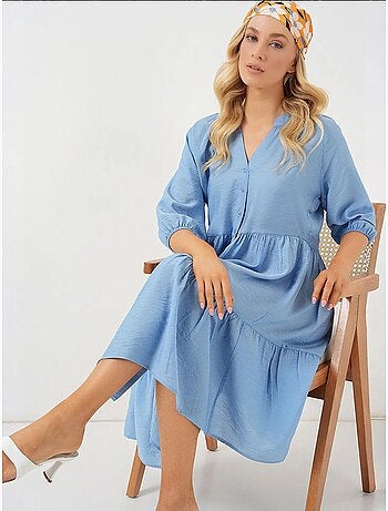 Vestido de manga corta abotonado bdart