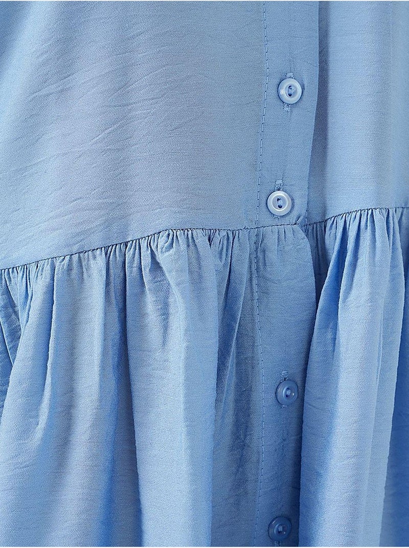 Vestido de manga corta abotonado bdart Azul - Kiabi