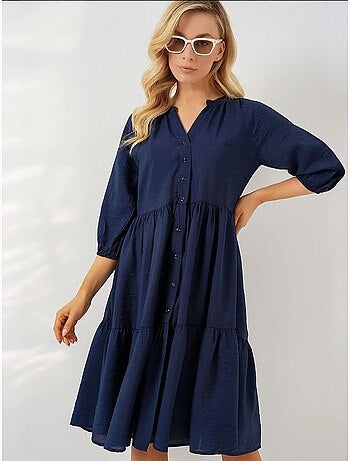 Vestido de manga corta abotonado bdart