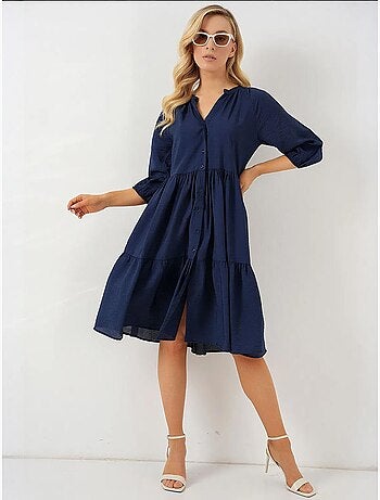 Vestido de manga corta abotonado bdart