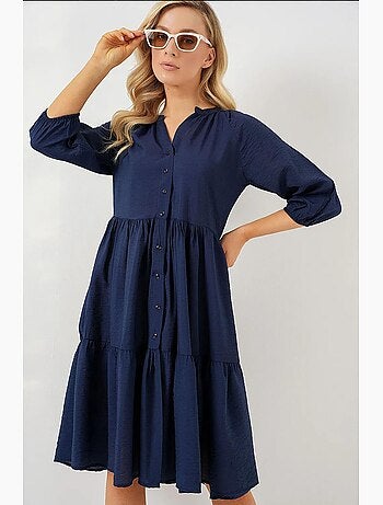 Vestido de manga corta abotonado bdart