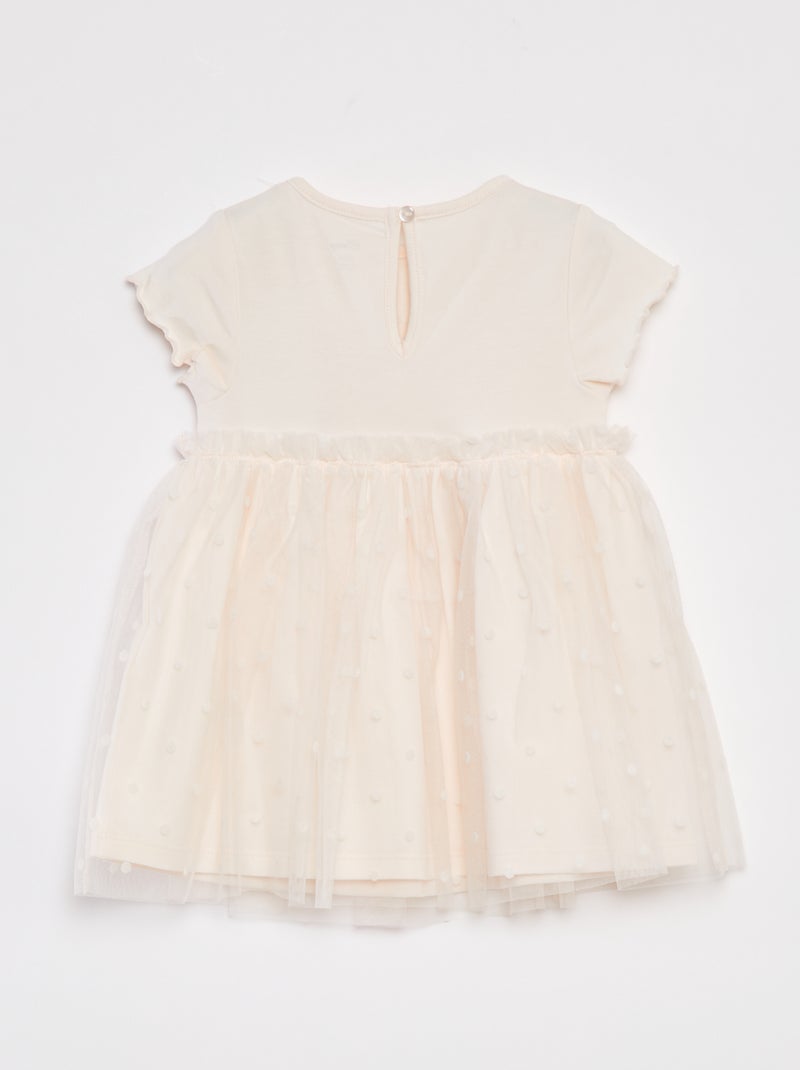 Vestido de manga corta con bajo de tul 'Disney' ROSA - Kiabi
