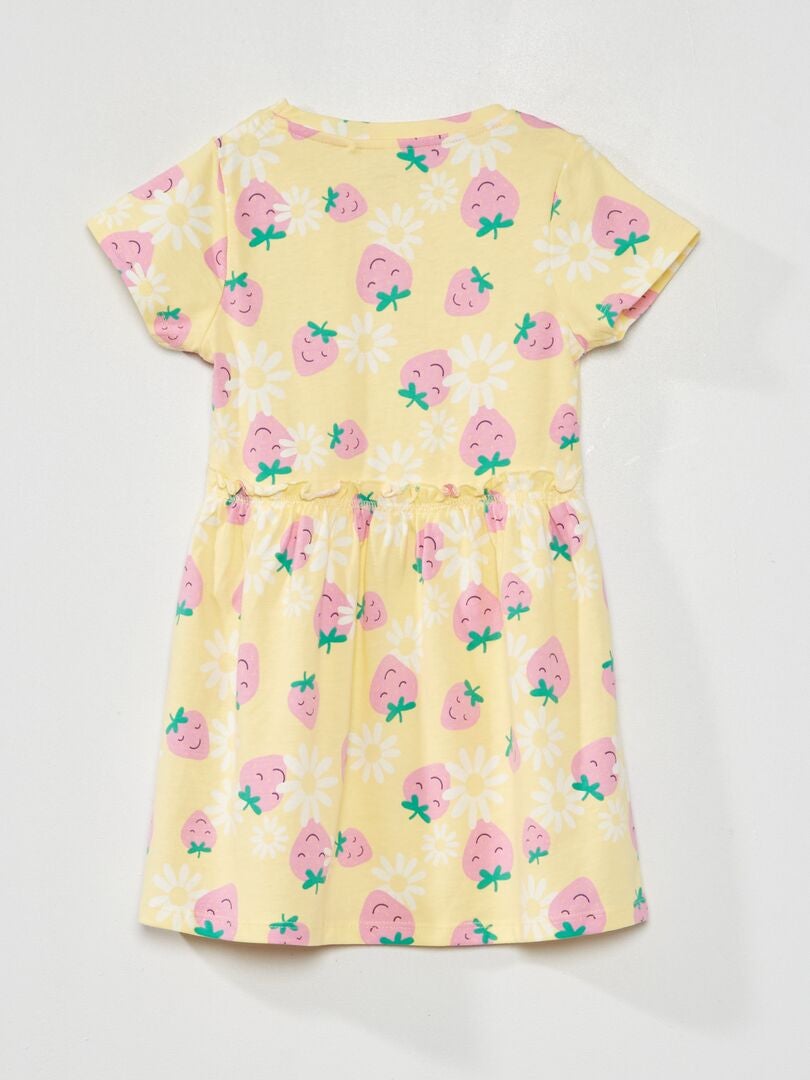 Vestido de manga corta con estampado AMARILLO - Kiabi