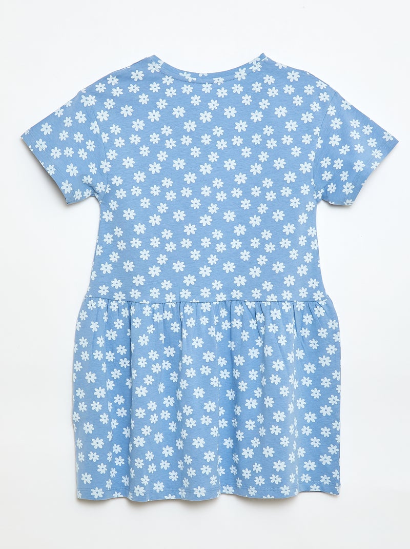 Vestido de manga corta con estampado Azul - Kiabi