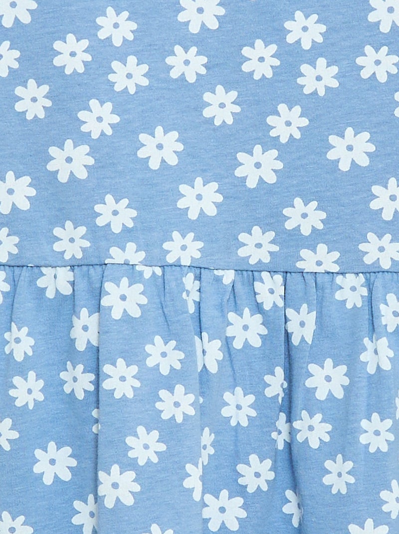 Vestido de manga corta con estampado Azul - Kiabi