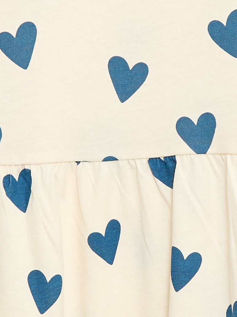 Vestido de manga corta con estampado Beige - Kiabi