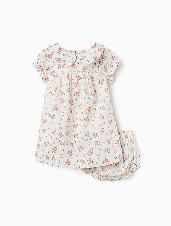 Vestido de manga corta con estampado floral