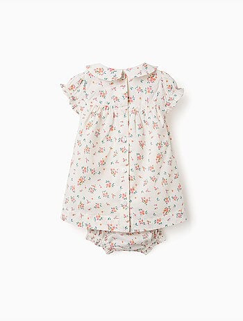 Vestido de manga corta con estampado floral