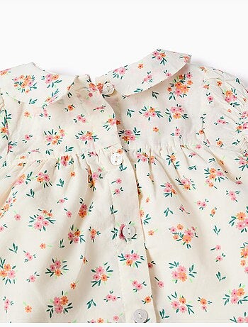 Vestido de manga corta con estampado floral