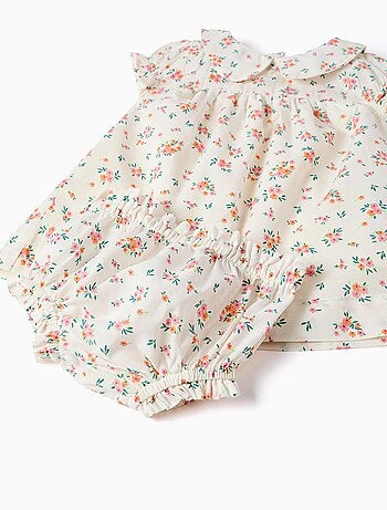 Vestido de manga corta con estampado floral