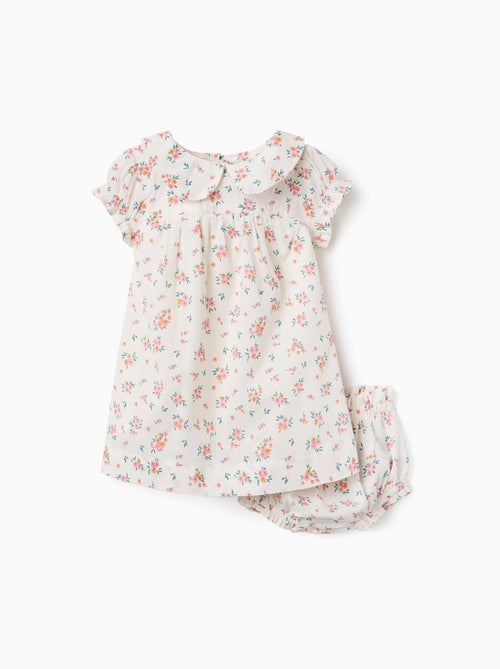 Vestido de manga corta con estampado floral - Kiabi