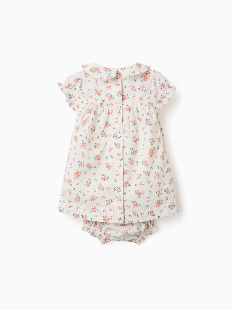 Vestido de manga corta con estampado floral Beige claro - Kiabi