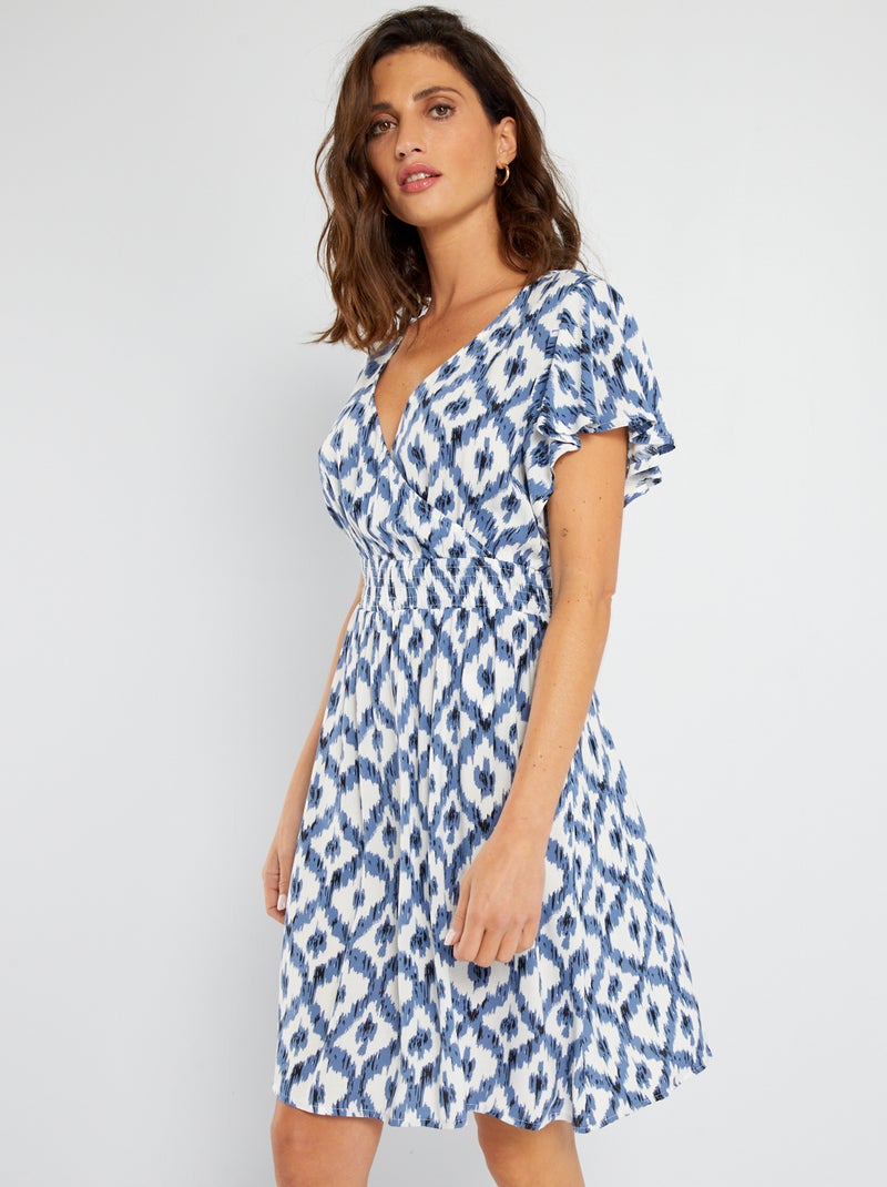 Vestido de manga corta con estampado 'JDY' estampado ikat - Kiabi