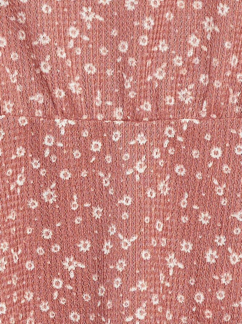 Vestido de manga corta con estampado ROSA - Kiabi