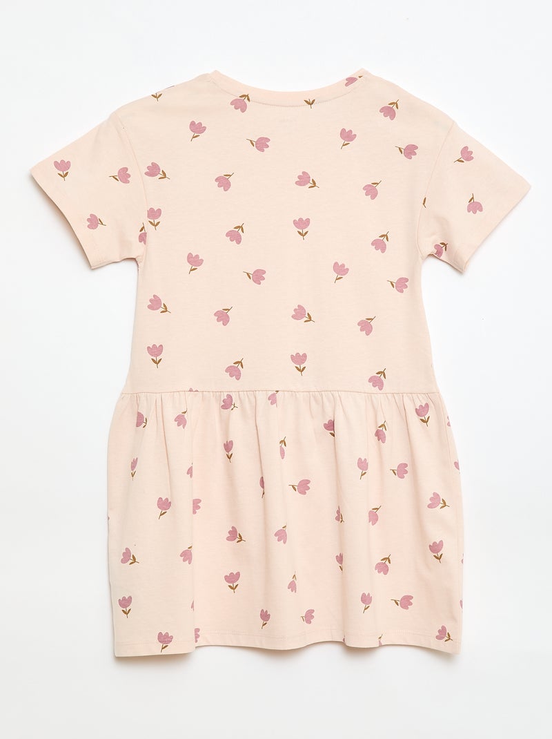 Vestido de manga corta con estampado Rosa - Kiabi