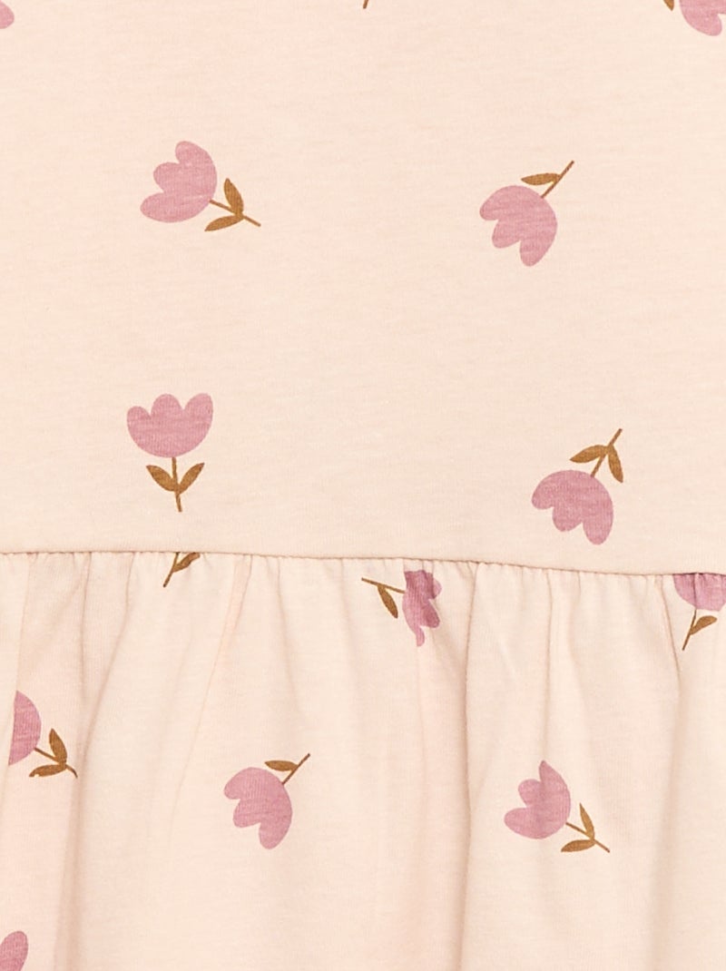 Vestido de manga corta con estampado Rosa - Kiabi