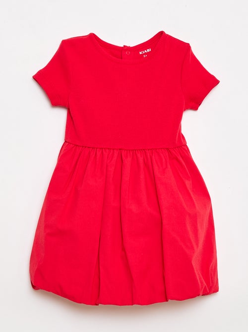 Vestido de manga corta con forma de globo - Kiabi
