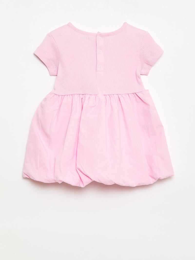 Vestido de manga corta con forma de globo Rosa - Kiabi