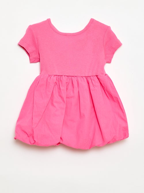 Vestido de manga corta con forma de globo - Kiabi