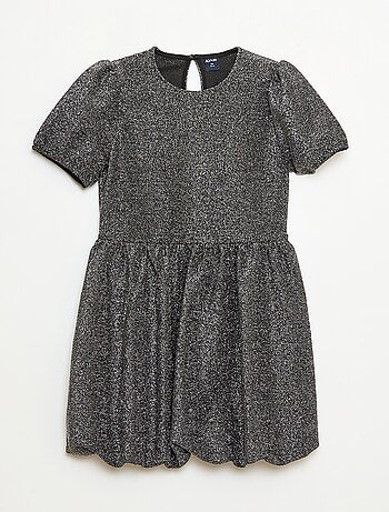 Vestido de manga corta con lentejuelas integrales