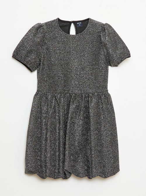 Vestido de manga corta con lentejuelas integrales - Kiabi