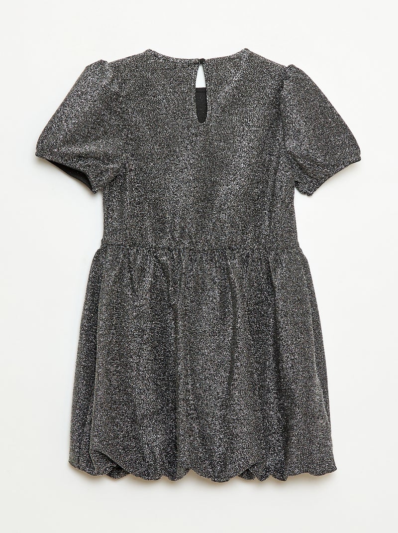 Vestido de manga corta con lentejuelas integrales Gris - Kiabi