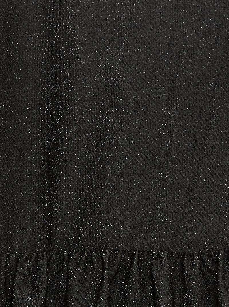 Vestido de manga corta con lentejuelas integrales Negro - Kiabi