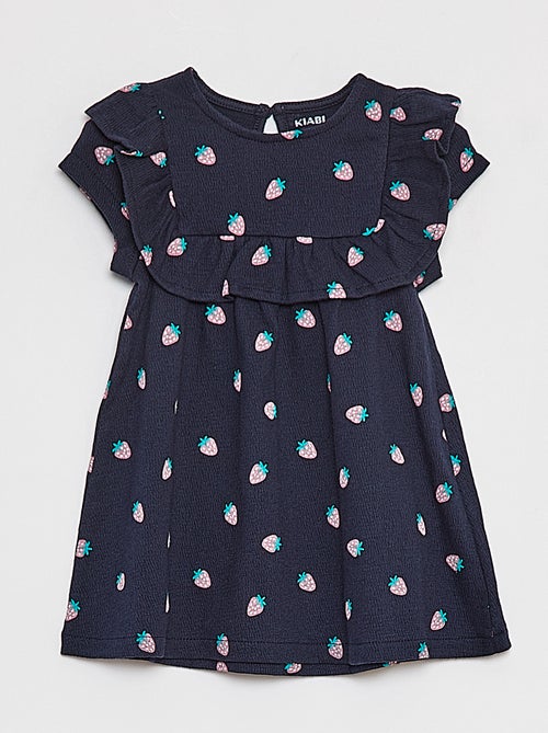 Vestido de manga corta con volantes - Kiabi