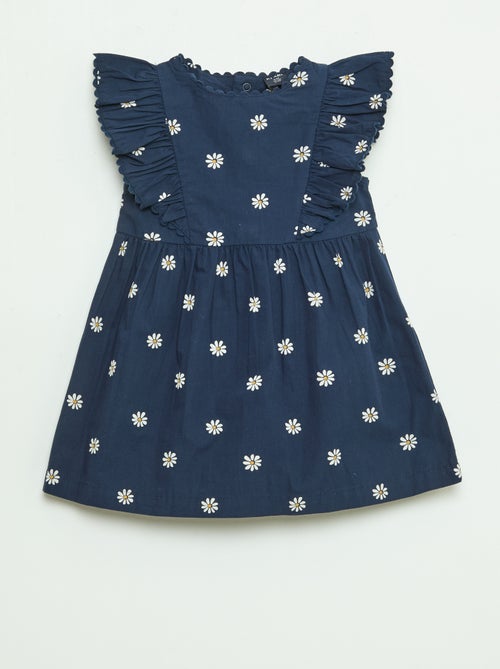 Vestido de manga corta con volantes - Kiabi