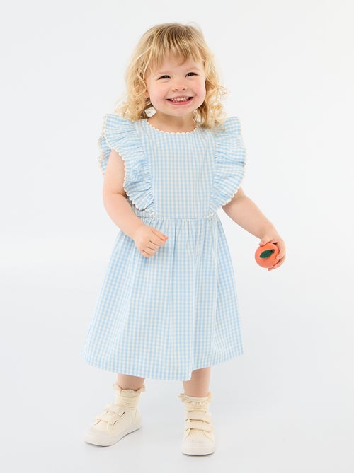 Vestido de manga corta con volantes - Kiabi