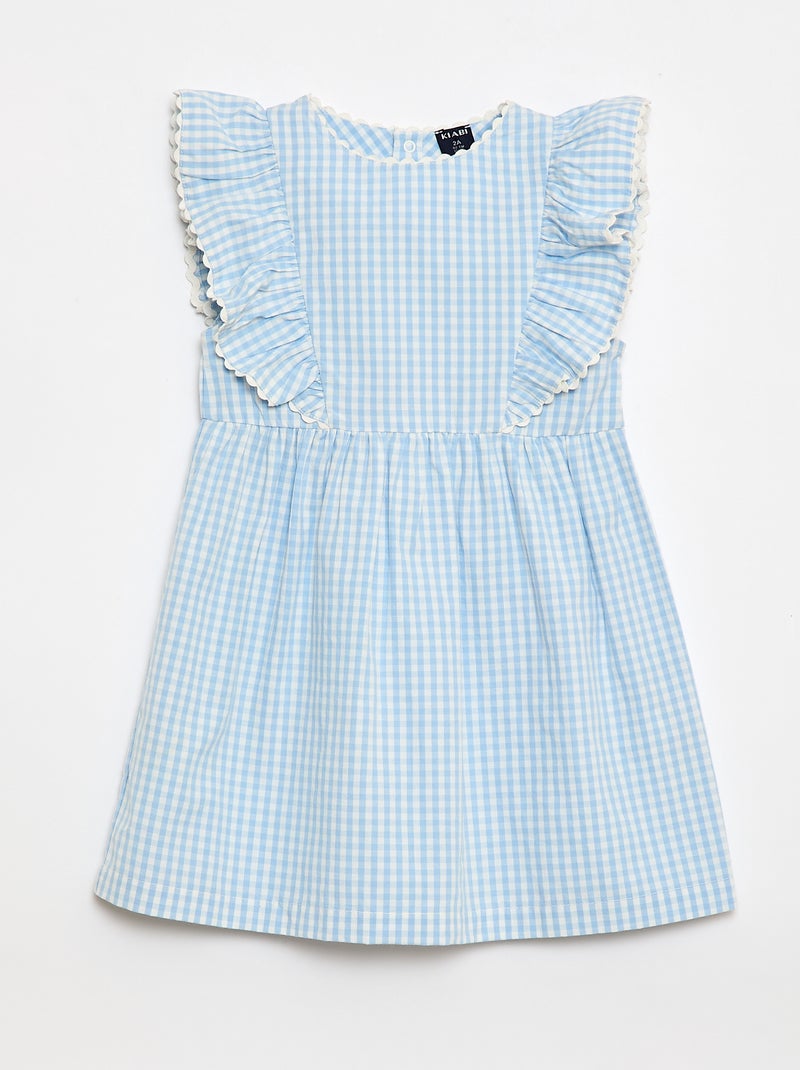 Vestido de manga corta con volantes Azul - Kiabi