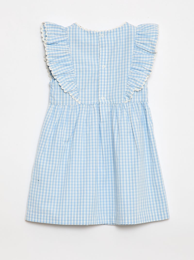 Vestido de manga corta con volantes Azul - Kiabi