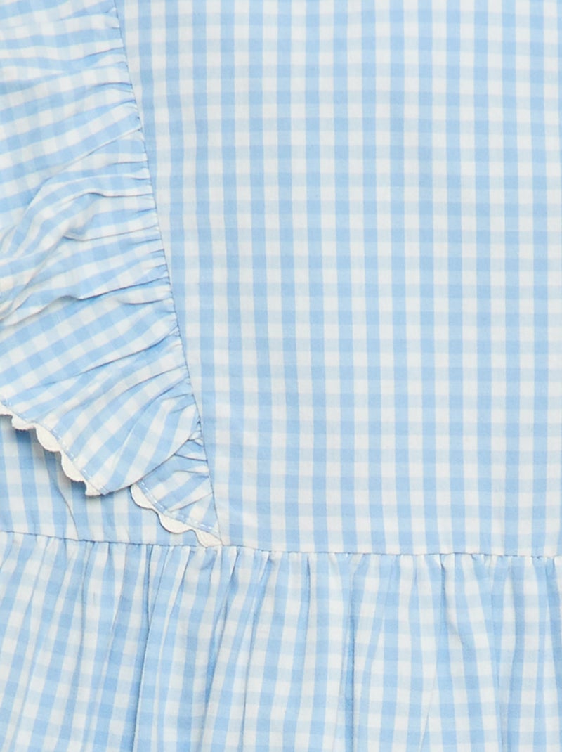 Vestido de manga corta con volantes Azul - Kiabi