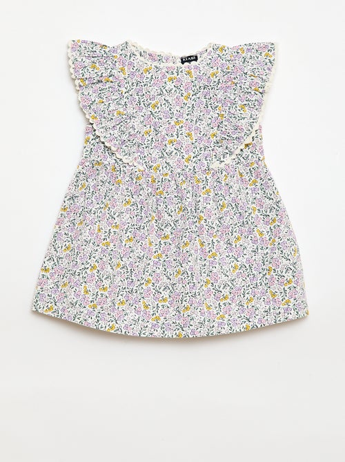 Vestido de manga corta con volantes - Kiabi